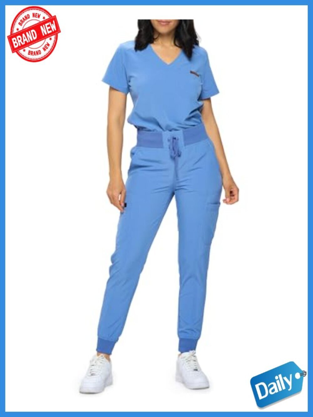 Slim Fit Stretchy Jogger Scrub Set with Tuck-In Top
